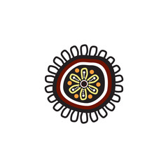 Aboriginal art logo design icon vector template