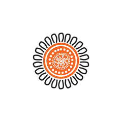 Aboriginal art logo design icon vector template