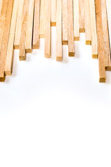 Balsa wood sticks background and texture