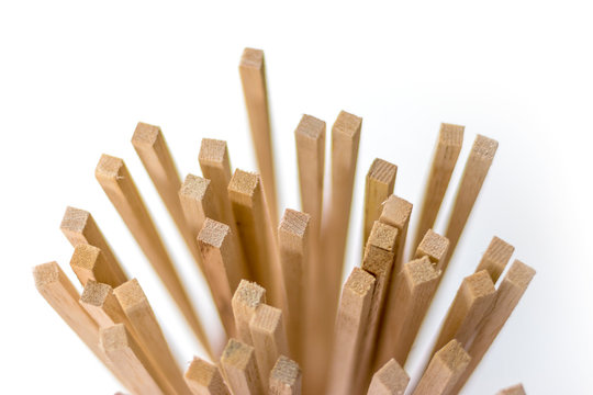 Balsa wood sticks background and texture Stock Photo