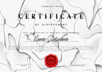 Template design of the certificate.