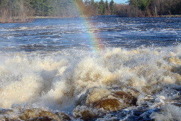 rainbow and rushing water