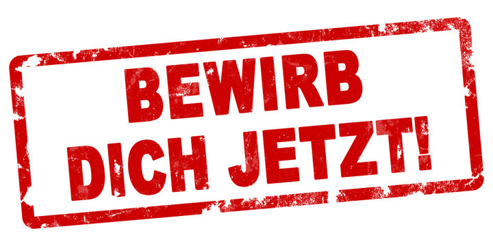 nlsb286 NewLongStampBanner nlsb - german positiv text: Bewirb Dich Jetzt! - Stempeltext / Einfach / rot / Vorlage - Seitenverh&auml;ltnis 3:1 - 3zu1 - new-version - xxl g7583