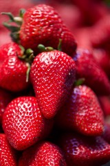 strawberries on a black background