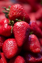 strawberries on a black background