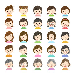 アイコン　女性　セット