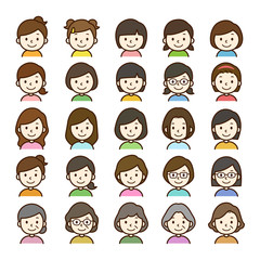 アイコン　女性　セット