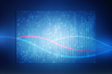 2d rendering Stock market online business concept. business Graph 