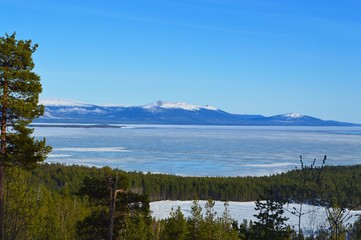white sea kandalaksha bay in april.