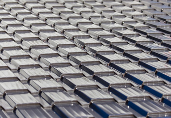 Fototapeta premium Metal roof in the house as an abstract background