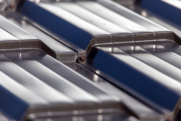 Metal roof in the house as an abstract background