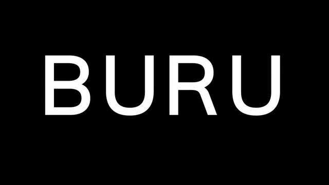 From the Glitch effect arises  BURU. Then the TV turns off. Alpha channel Premultiplied - Matted with color black