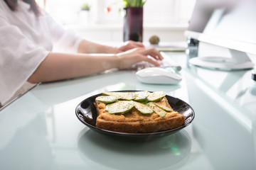 Businesswoman Working On Computer