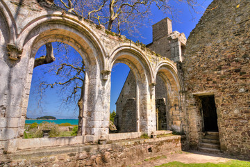 Fototapeta na wymiar Ruinen des Abbaye Maritime de Beauport, Paimpol, Frankreich