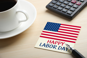 Happy Labor Day On Sticky Note