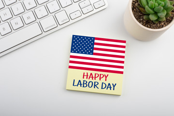 Happy Labor Day On Sticky Note