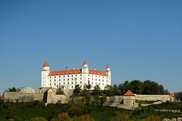 Fototapeta na wymiar Bratislava castle in capital city of Slovak republic. April 2019