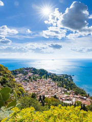 Aerial View Taormina Sicily Southern