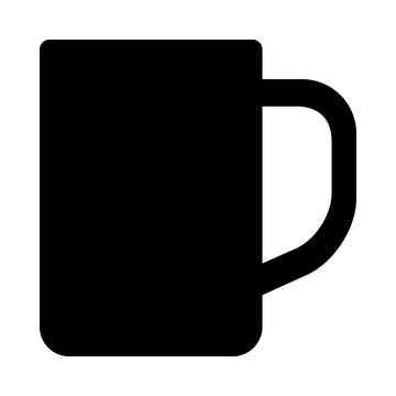 Cup or mug with handle for drinking flat vector icon for apps and websites
