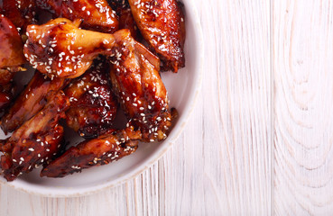 Teriyaki chicken wings with sesame