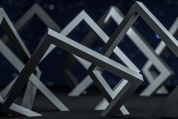 Naklejka premium 3d rendering, dark creative polygon elements