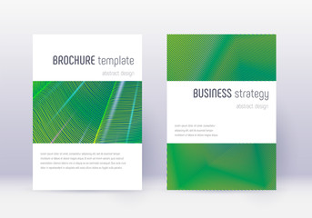 Minimalistic cover design template set. Green abst