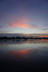 sunset over lake