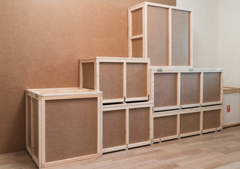 wooden plywood boxes for transportation and storage. crate for home use