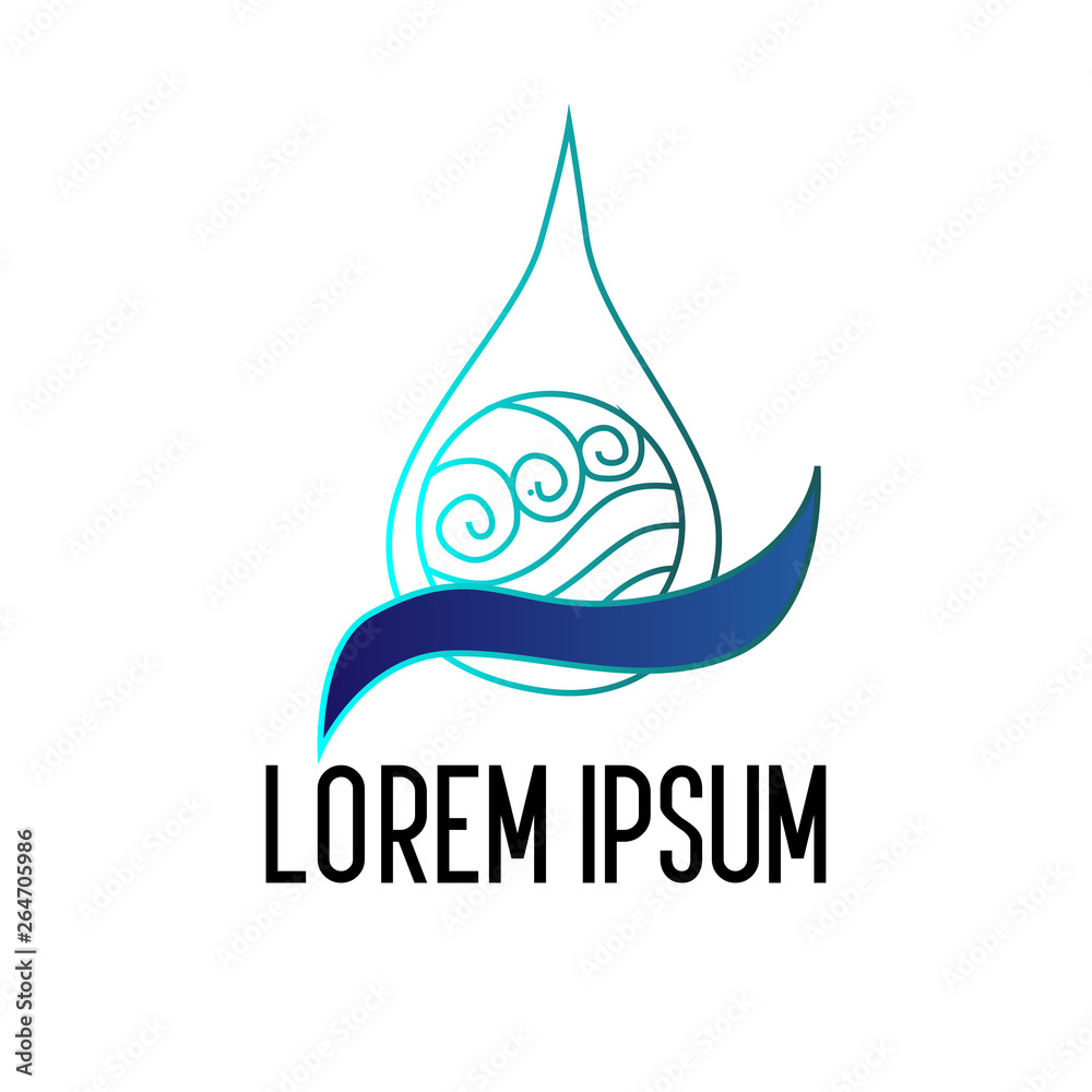 Poster water element logo icon