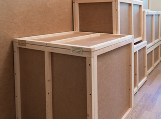wooden plywood boxes for transportation and storage. crate for home use