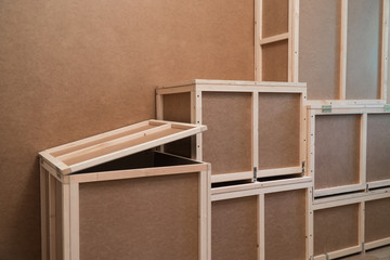 wooden plywood boxes for transportation and storage. crate for home use