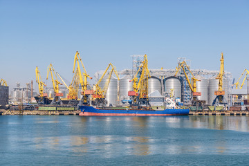 View of the seaport at noon