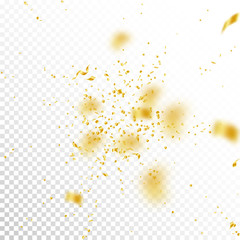 Streamers and confetti. Gold tinsel and foil ribbo