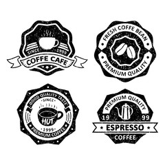 Set of vintage coffee badges labels, emblems and logo