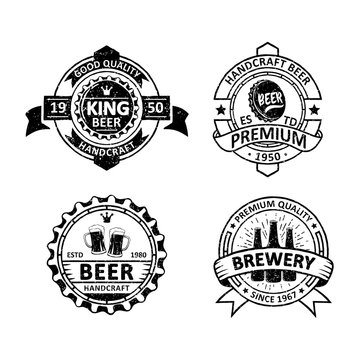 Set of vintage brewery badges labels, emblems and logo