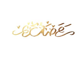 Ramadan Kareem manuscript handwriting. Text gold Lettering calligraphy