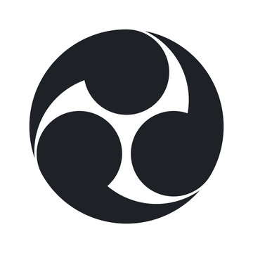 Japanese Liquid Spiral Logo. Isolated Vector Icon
