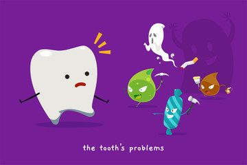 The tooth's Problem. Isolated Vector Illustration