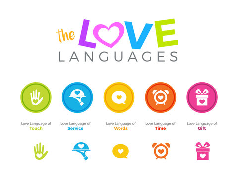 Five Love language. Vector Illustration