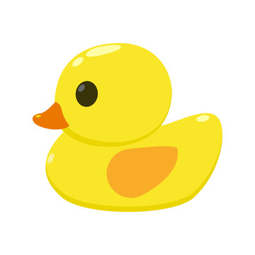 Cute Rubber Duck. Isolated Vector Illustration
