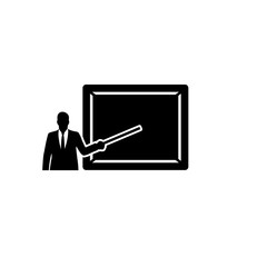 Teacher At Chalkboard Icon