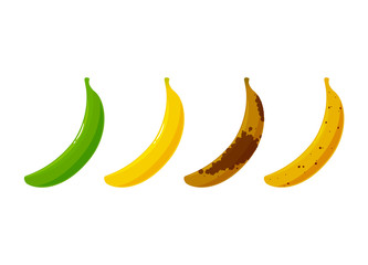 a set of banana's ripe phases.