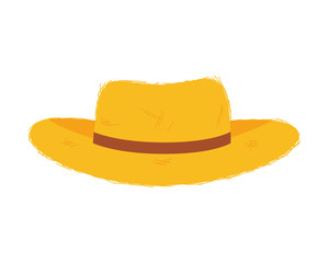 Yellow straw hat cartoon