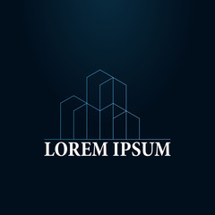 line logo for building or architecture company logo