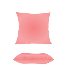 Pink soft pillow. vector illustration