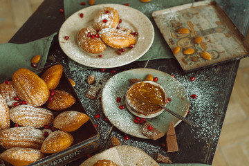 Cookies on table top view