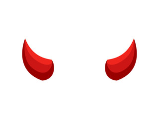 The Red devil horn. Isolated Vector Illustration