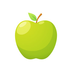A green apple. Isolated Vector Illustration
