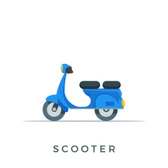 The Blue motorbike. Isolated Vector Illustration
