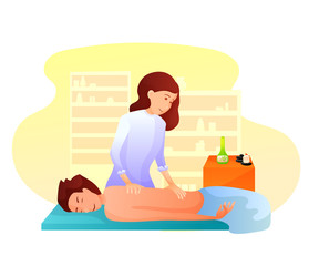 Massage flat vector illustration